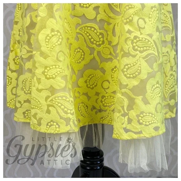 Ryu Lemon Flowers Jeweled Cocktail Dress - Picture 9 of 14